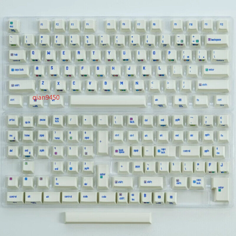 C64 Side Engraved 153 Keys PBT Cherry Profile Vintage Keyboard Caps Complete Set