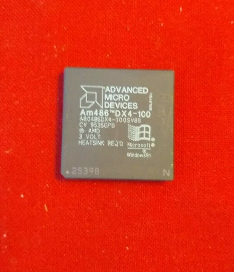 AMD Am486DX4-100 A80486DX4 100 SV8B Processor Socket 3 Windows 95 ✅ Rare Gold