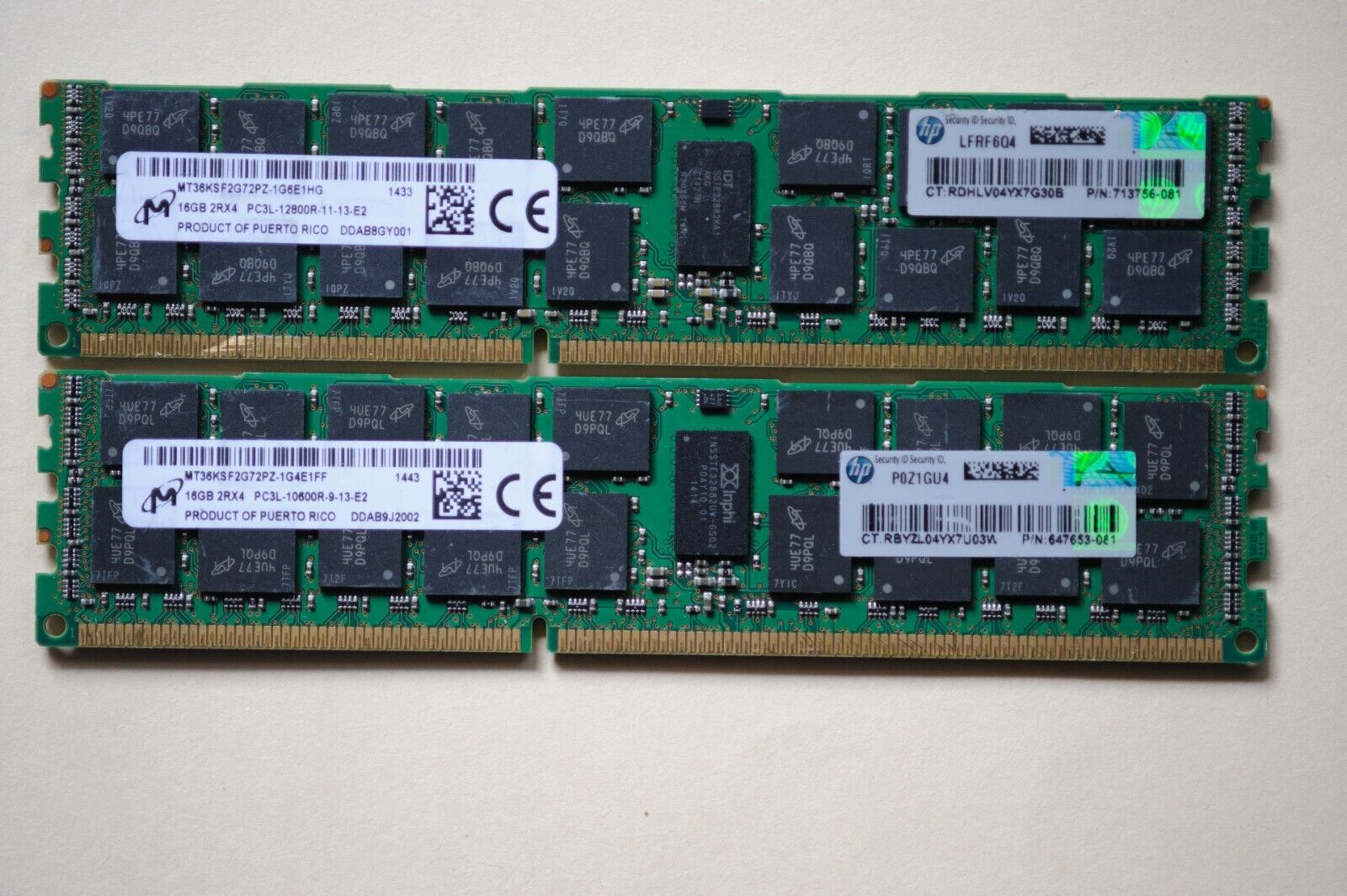 32GB ECC RAM 2x16GB PC3L-12800R Desktop/Server Memory with/without HP label