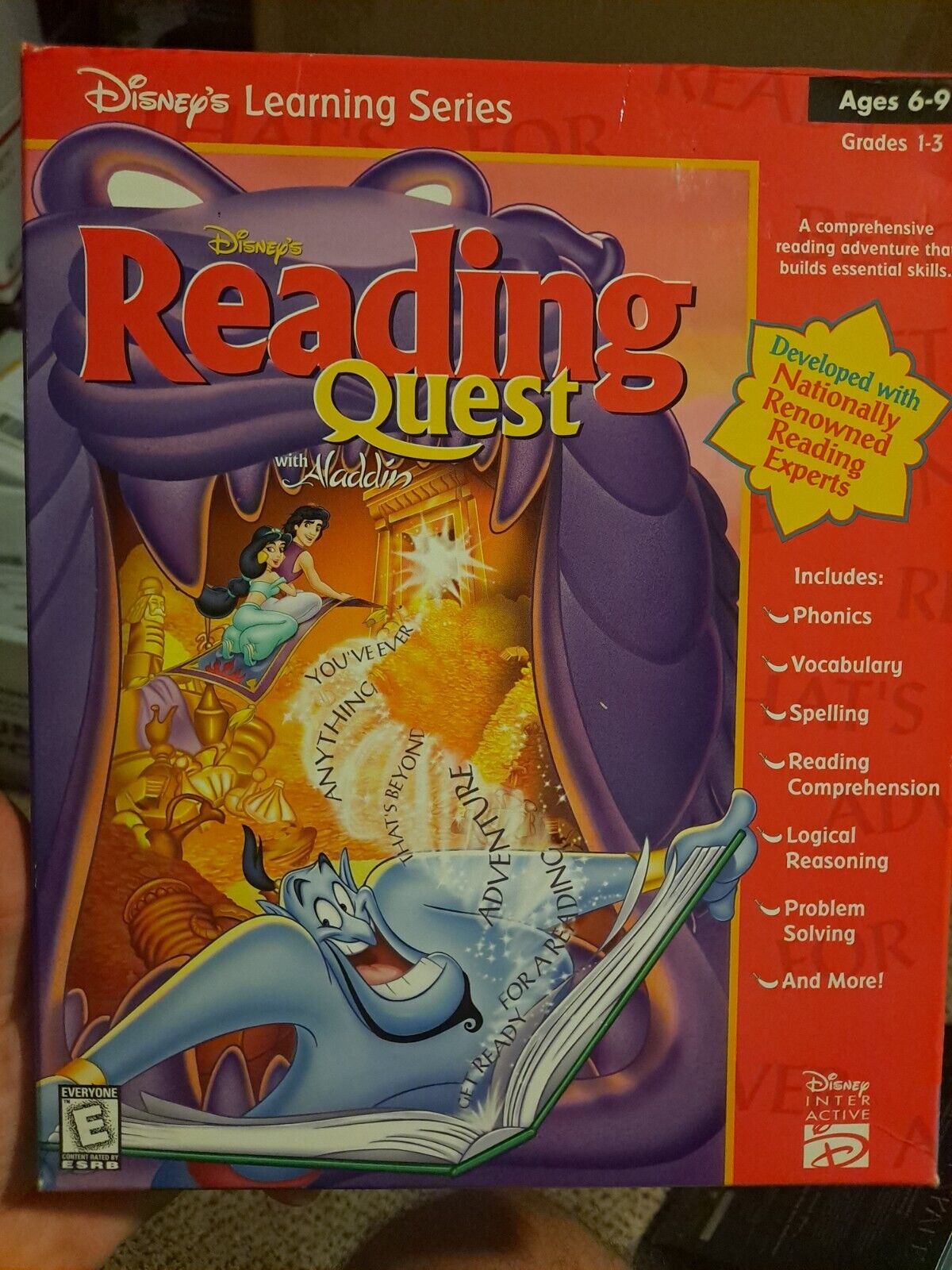Vintage 1995 Disney's Reading Quest with Aladdin CD-ROM 2 pack Read Along NEW