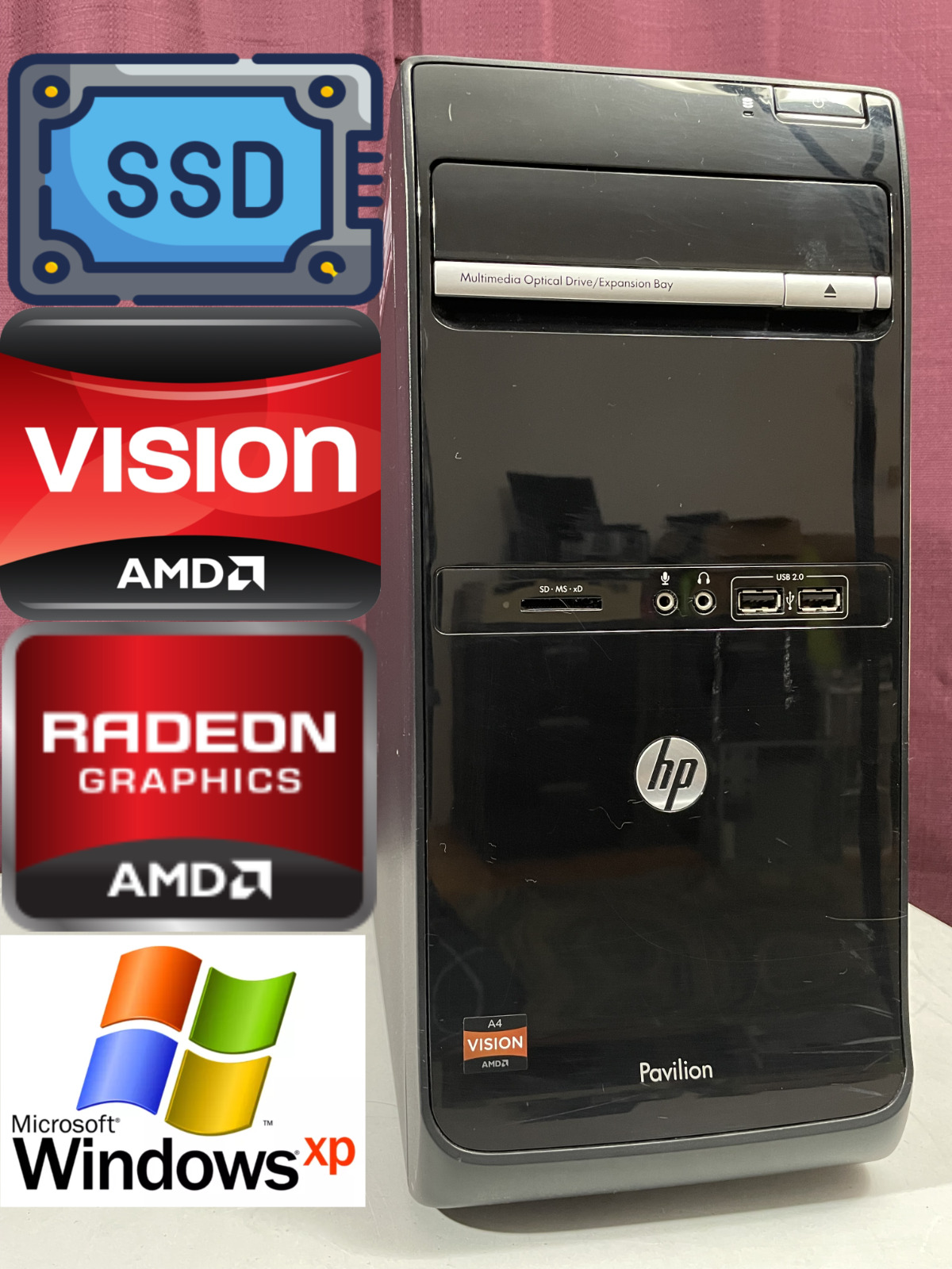*RESTORED w/ SSD* Windows XP Vintage Retro Classic Computer PC | AMD Radeon