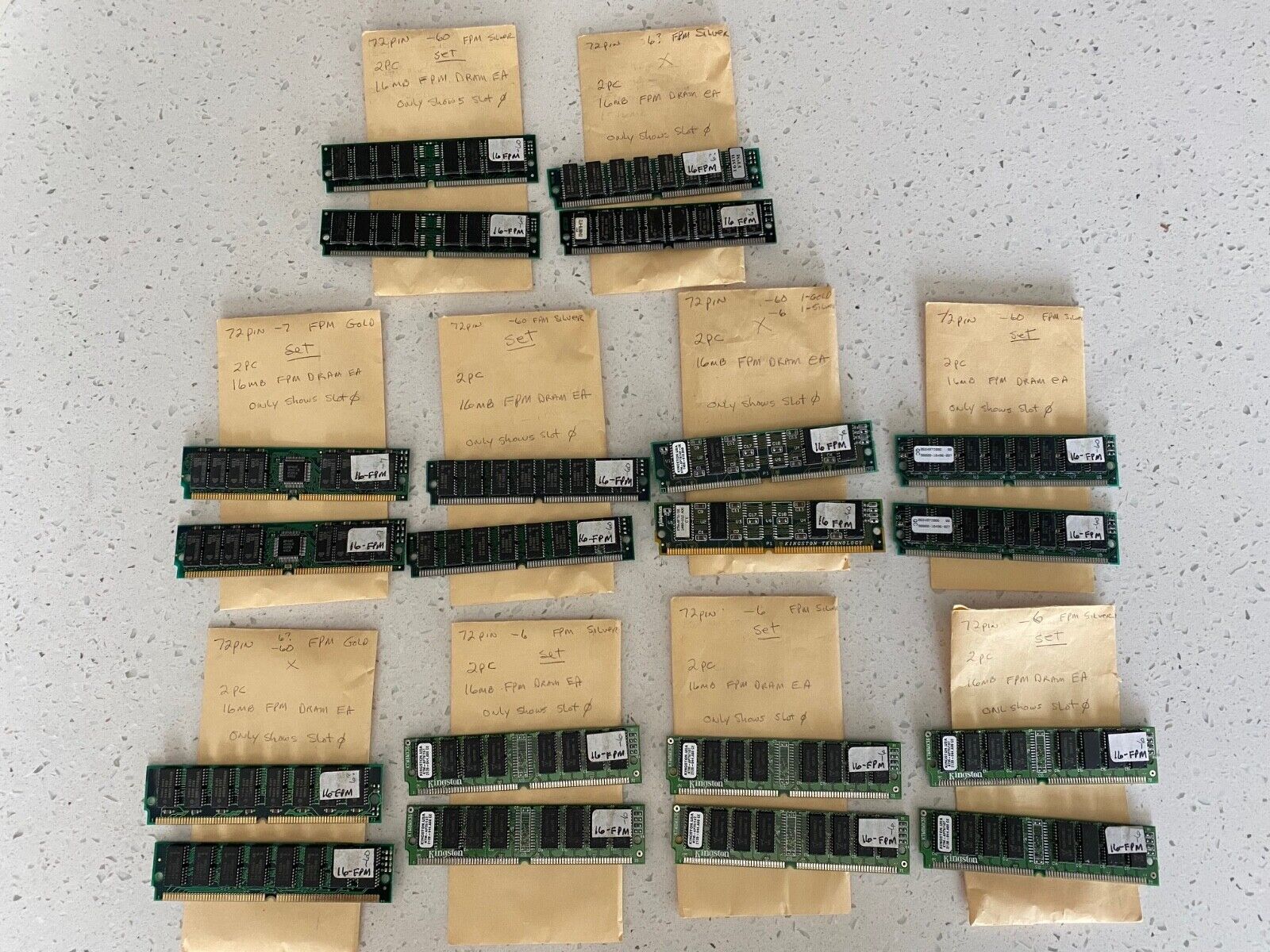 KINGSTON VINTAGE 72 PIN COMPUTER MEMORY CHIP COLLECTION LOT 