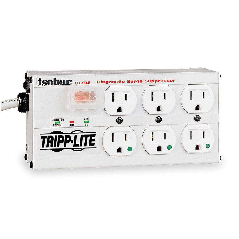 TRIPP LITE ISOBAR 6 ULTRA HG Surge Protector Strip,6 Outlet,Gray