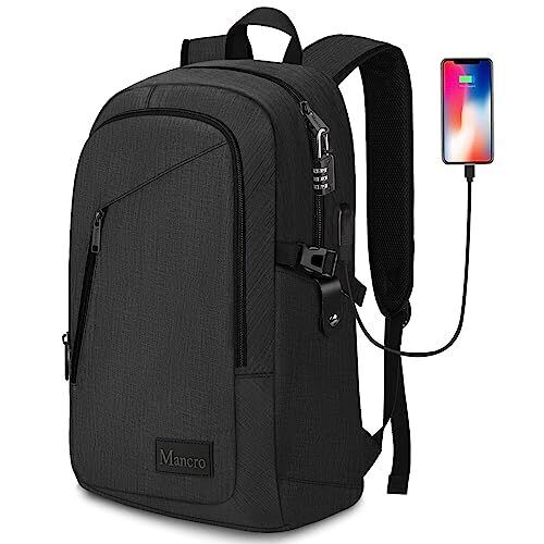 Business Travel Laptop Backpack, Anti Theft Slim Bag 15.6 inch, Black 