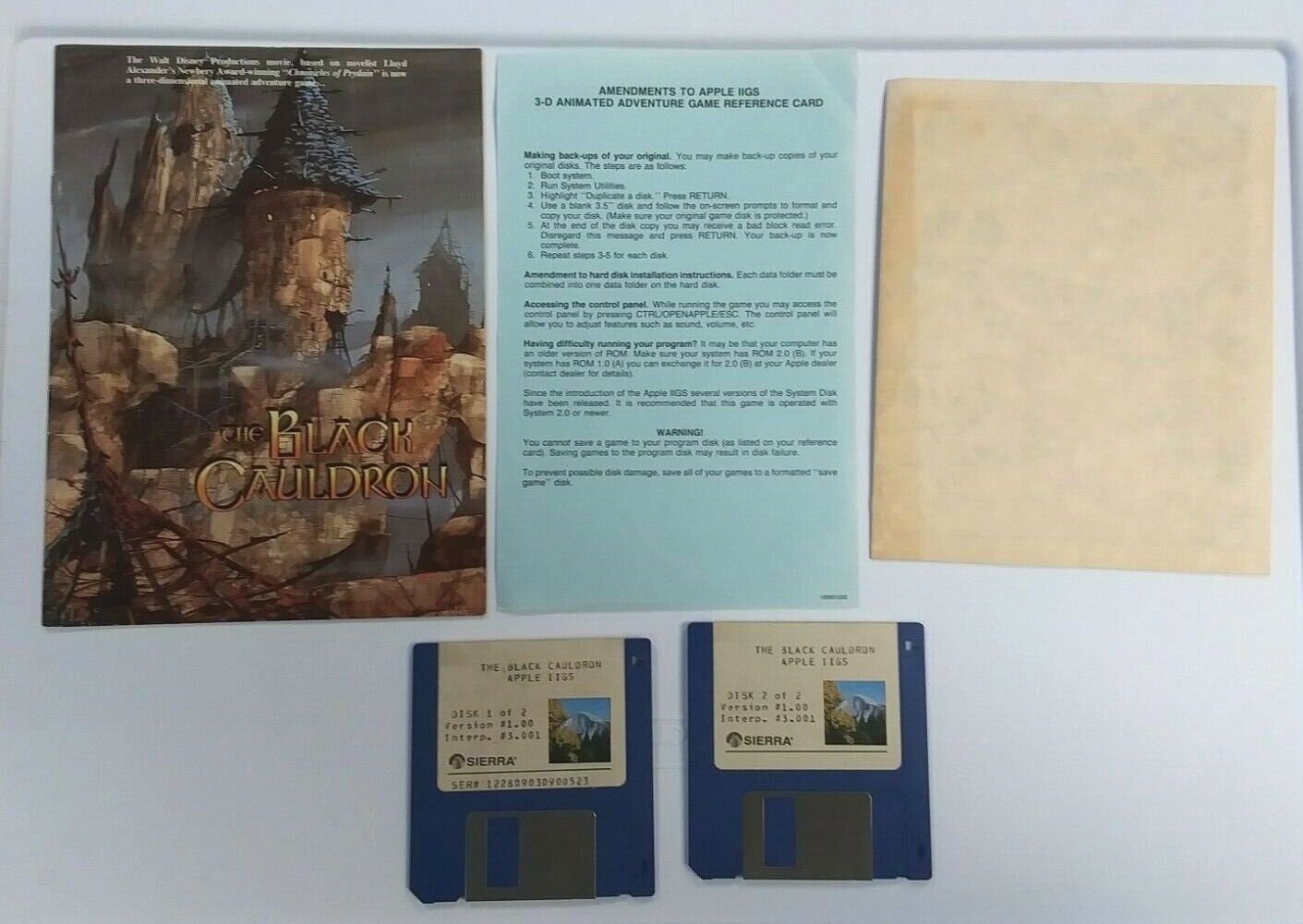 The Black Cauldron Apple IIGS Sierra Game Disney 1985 Vintage