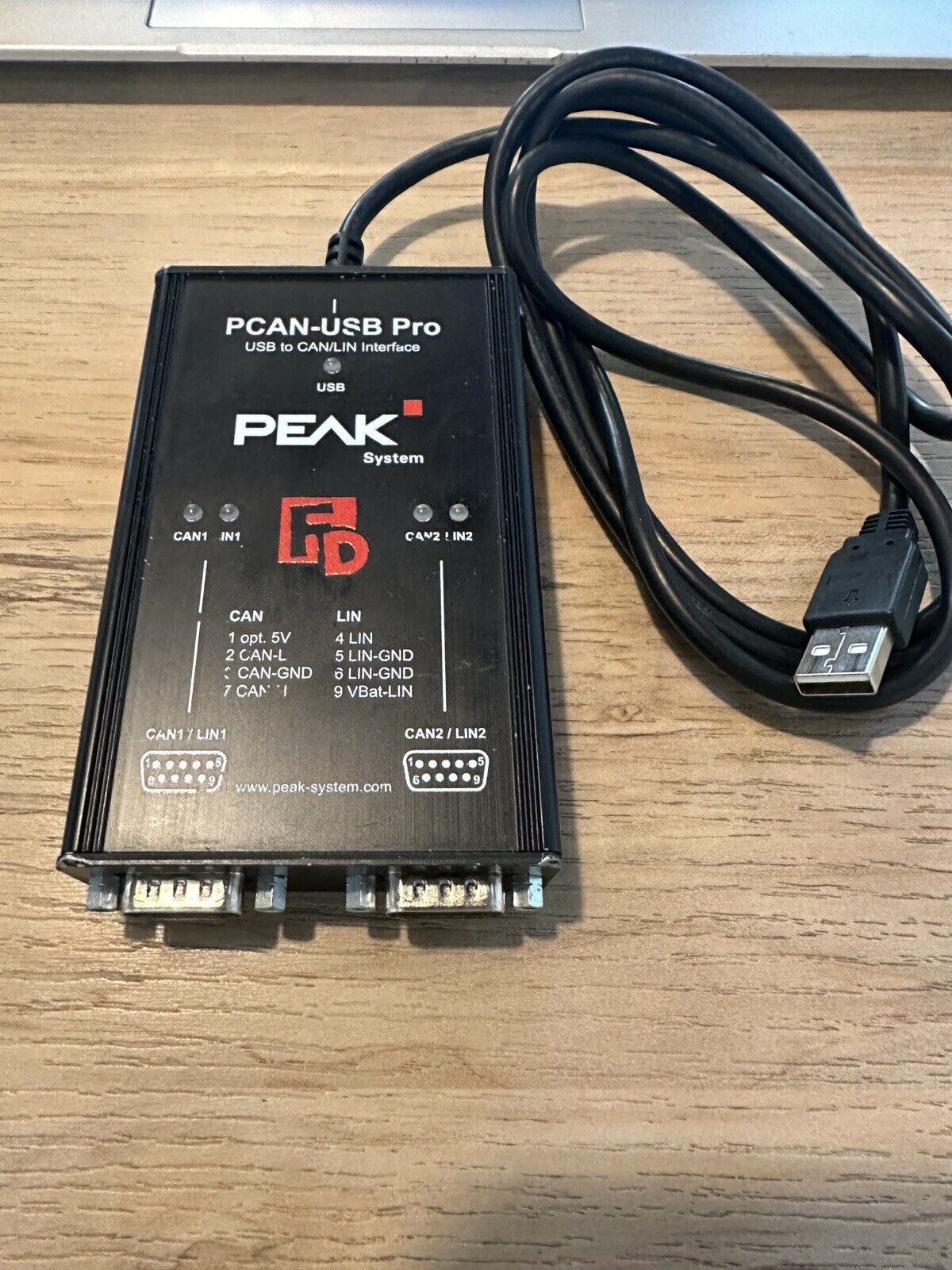 Peak PCAN-USB Pro FD, USB to dual CAN/LIN Interface, used