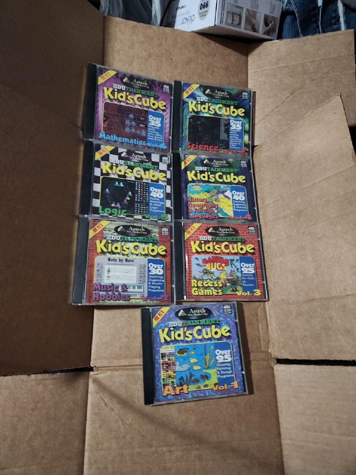 Vintage 1995 PC Software ~ Over 230 Games & Programs Kid\'s Cube Edutainment Set