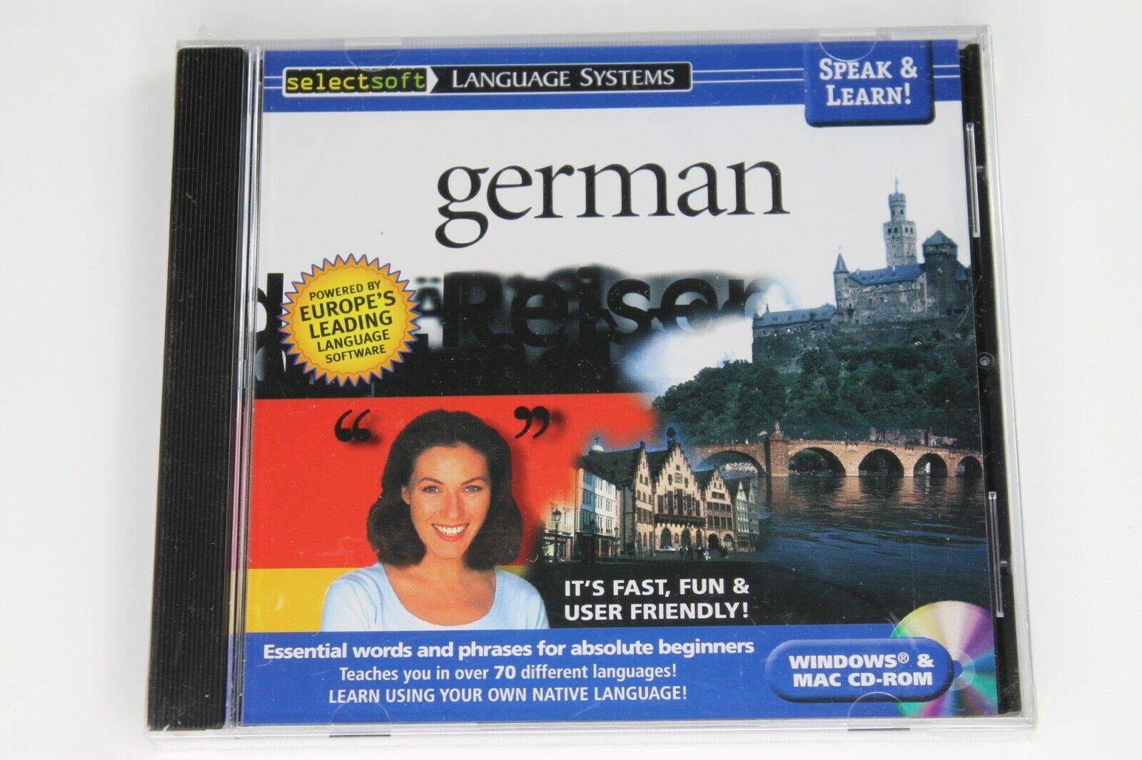 Speak & Learn German Select Soft New Sealed Fast & Fun Way to Learn Windows/Mac