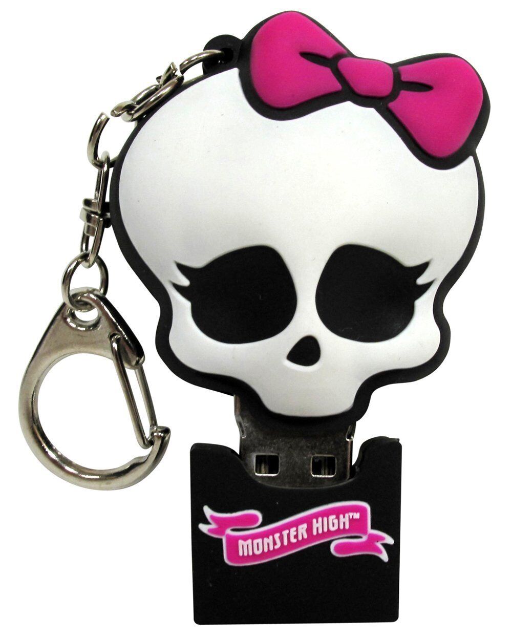 Monster High 4GB USB Flash Drive Data Thumb Key Chain Mac PC Pink Skull BOw 