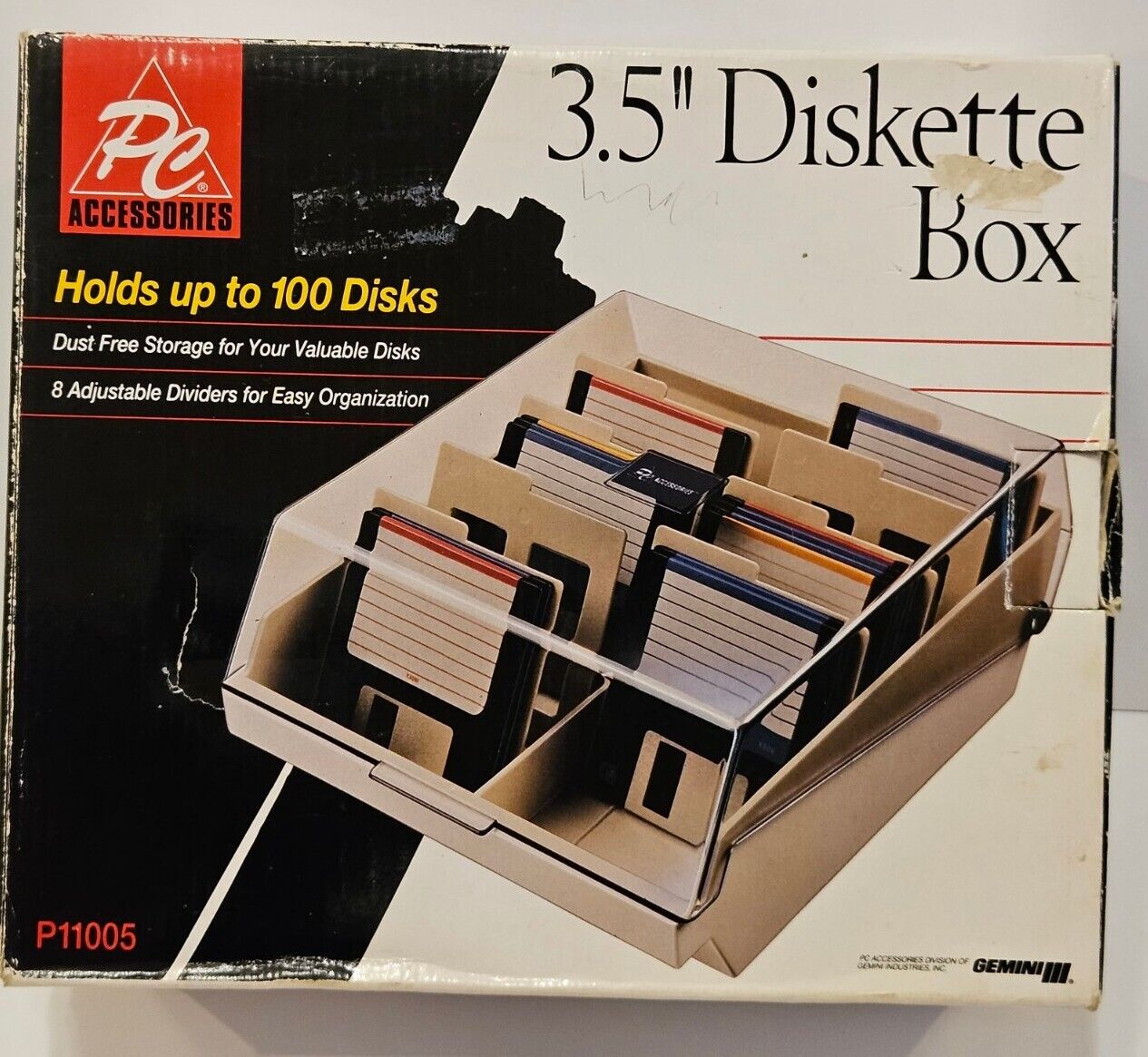 Open PC Accessories 100 Disk Computer Vintage 3.5\