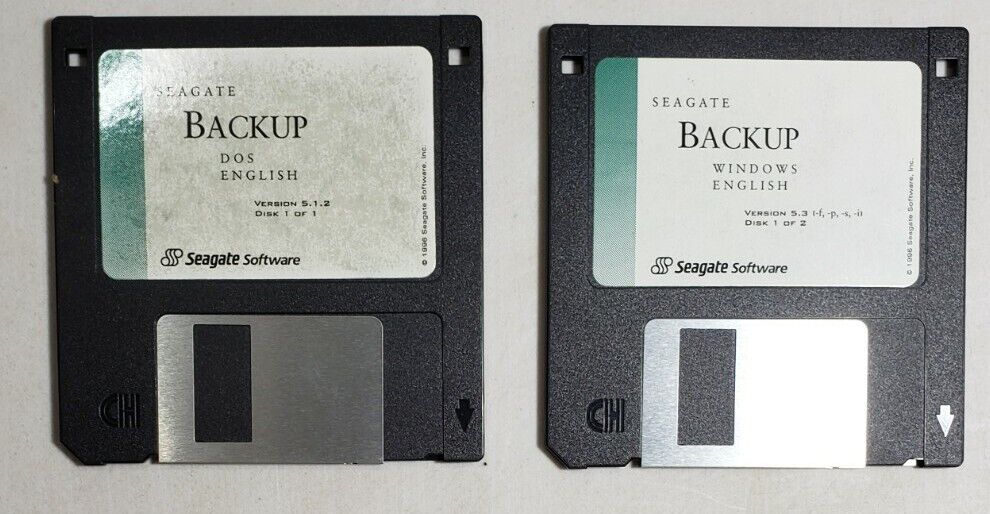 Vintage Computer Software 1996 Seagate Backup v5.1.2 on 3.5\