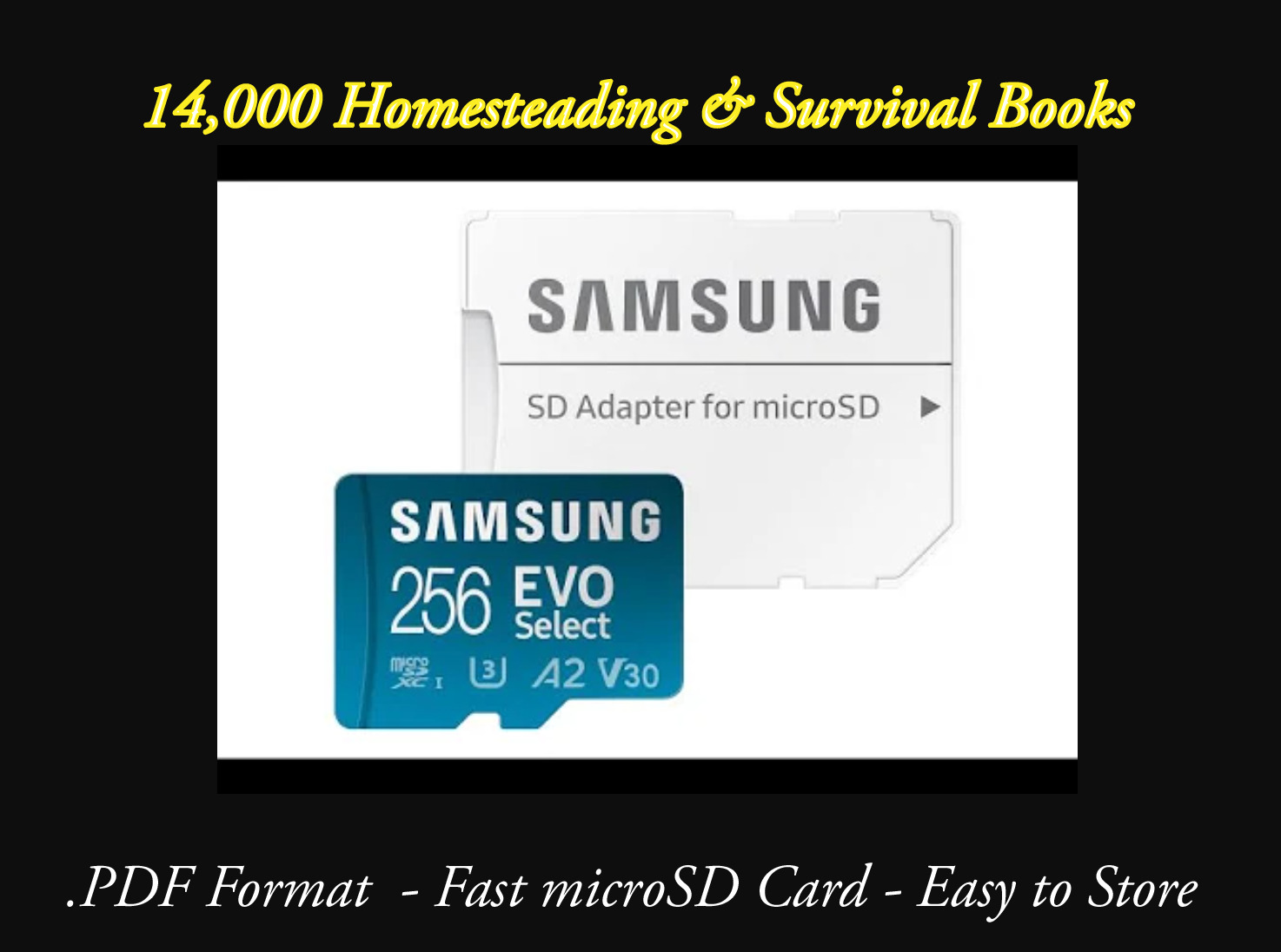 microSD Survival Library for Homesteading, Prepping, Off grid, 14,000 PDF eBooks