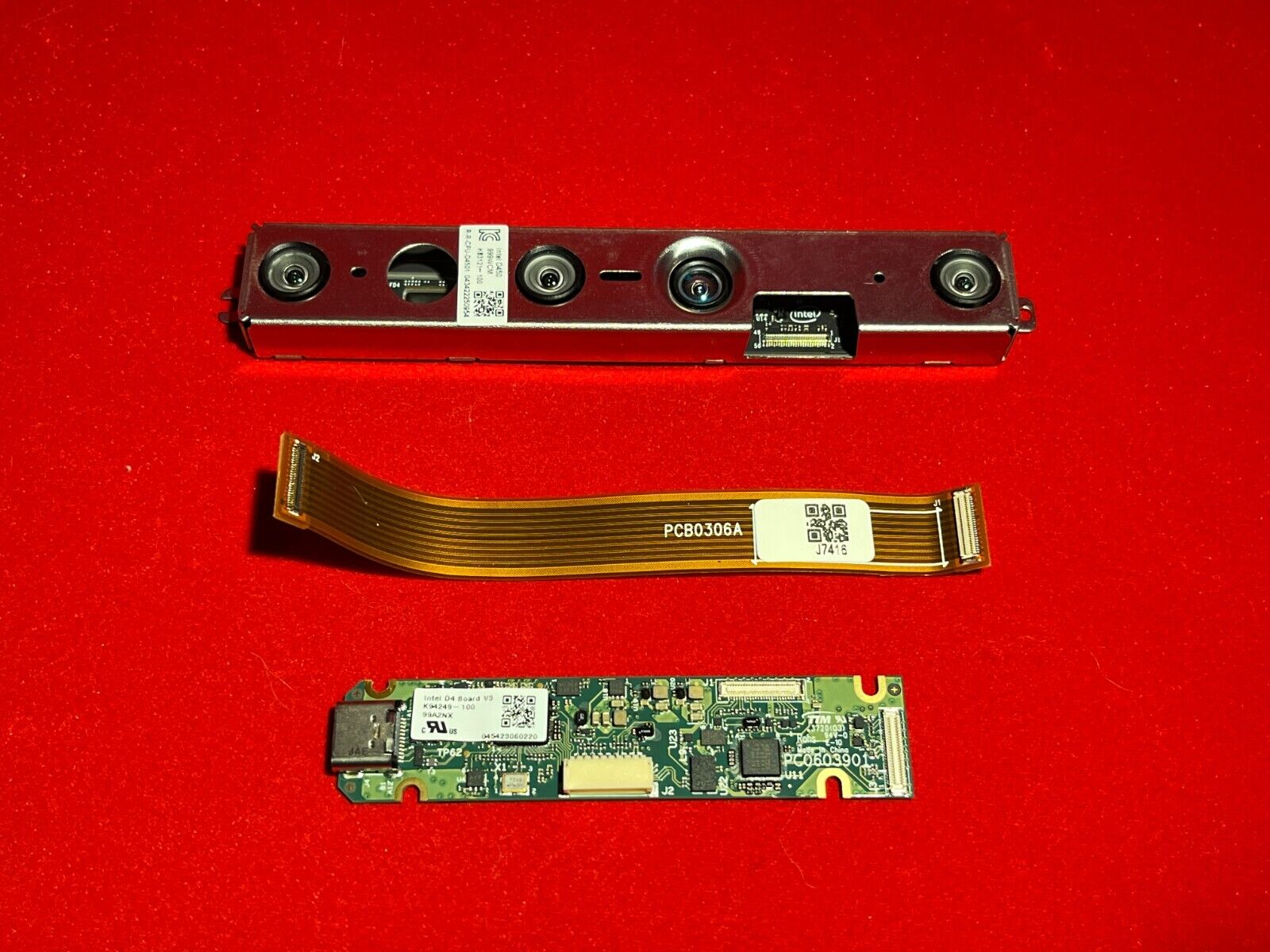 Barebone Intel RealSense Depth Camera D450 + D4 Board + 100mm Flex Ribbon Cable