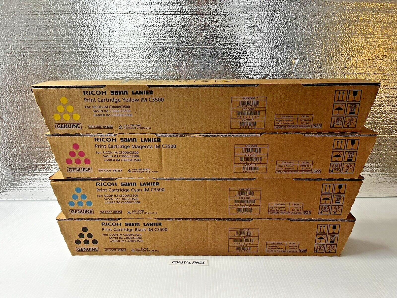 Ricoh Savin Lanier IM C3500 / C3000 Toner Cartridge CMYK Set of 4 OEM NEW Sealed