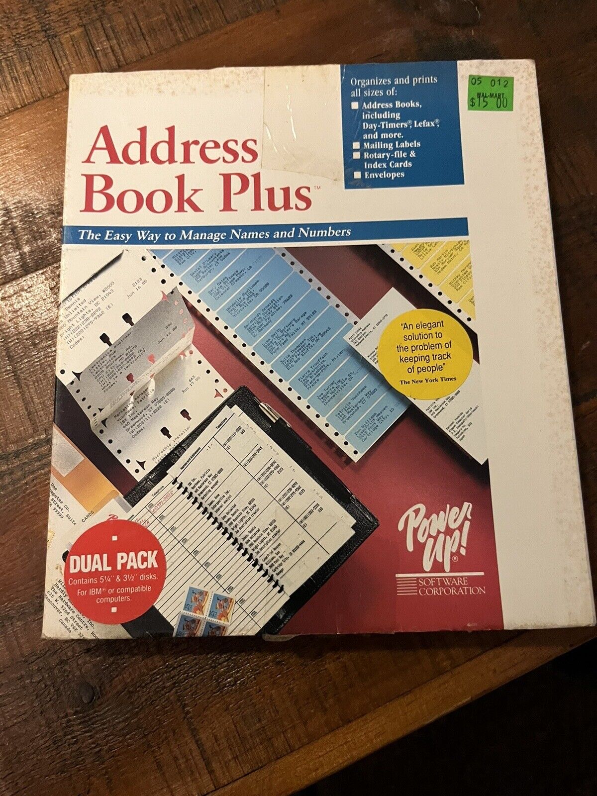 ADDRESS BOOK PLUS PC SOFTWARE Big Box Complete 1988 computer Vintage Rare