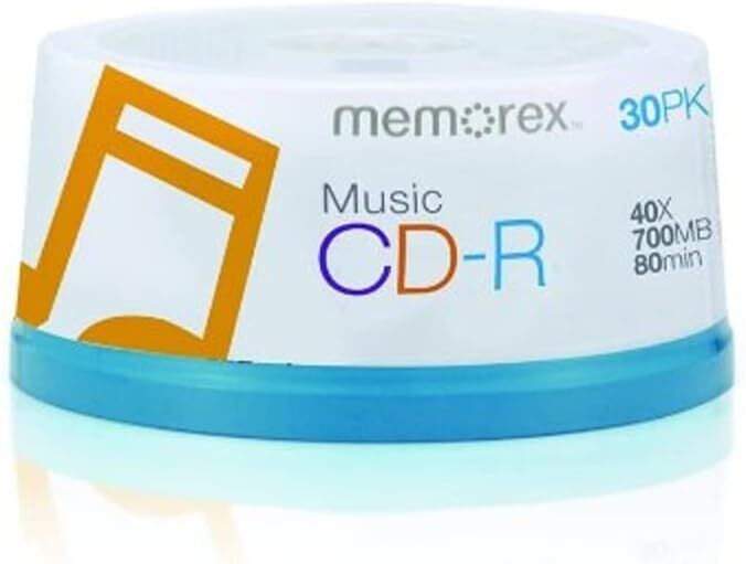 Memorex 15404001 Music CD-R DA 80 Minute 700 MB 40x ( 30-Pack Spindle)