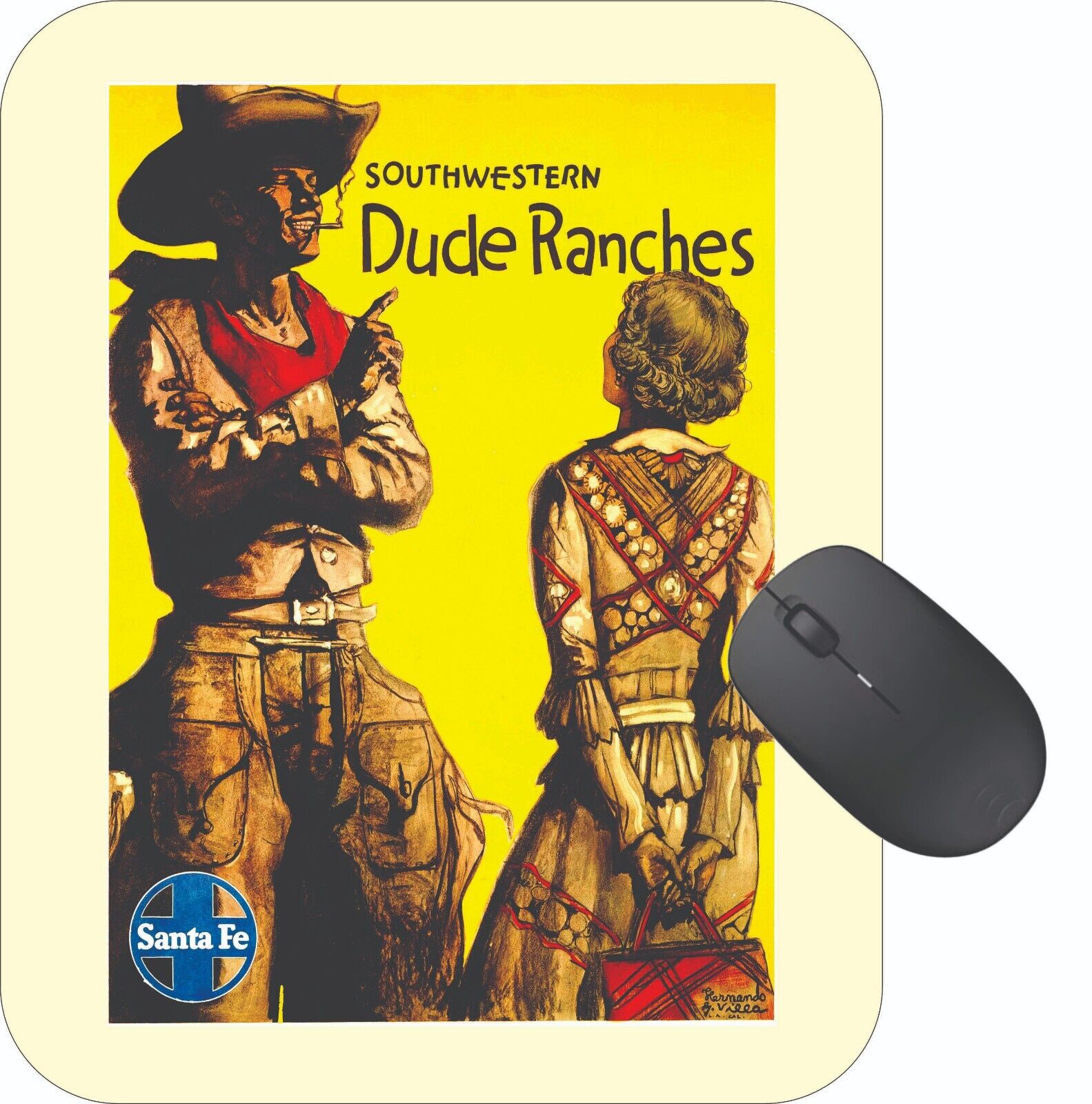 Dude Ranches AZ Mouse Pad Stunning Photos Travel Poster Art Vintage Retro 1930s