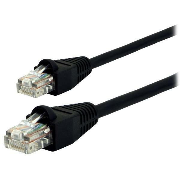 50' Cat6 PLENUM ETHERNET BLACK Patch Cable RJ45 CONNECTORS INSTALLED MADE IN USA