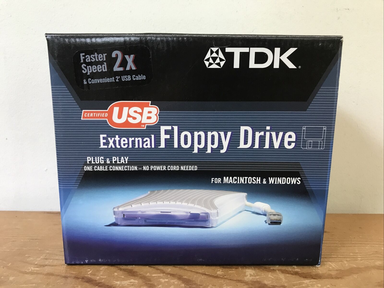 Vintage TDK External Floppy Disk Drive USB For Mac & Windows Plug Play