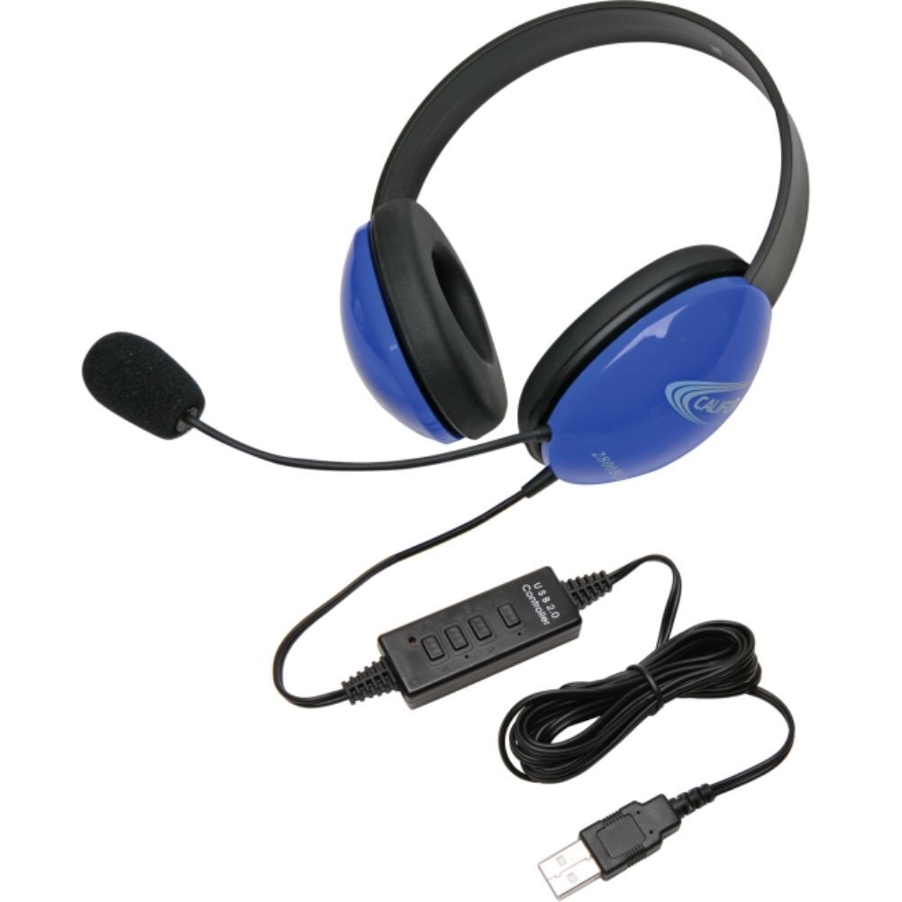 Califone Blue Stereo Headset w/ Mic, USB Connector