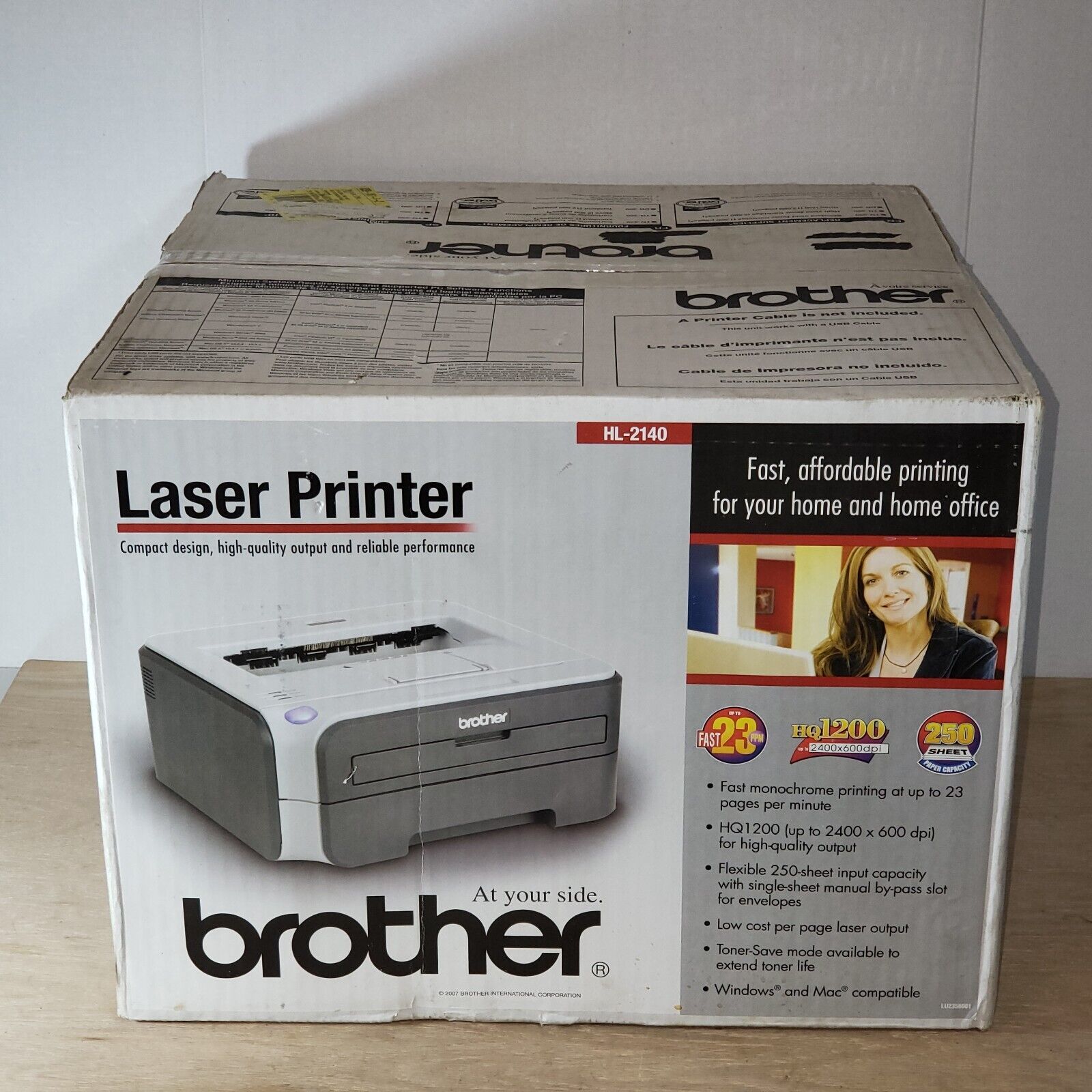 Brother HL-2140 Standard Laser Printer NOS New in Box Never Used w/Box Damage 