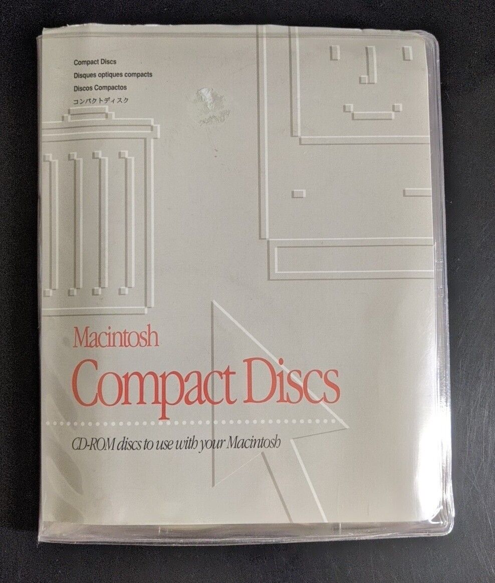Vintage 1990’s Apple Macintosh Compact 16 Discs + Vinyl CD Gray Case