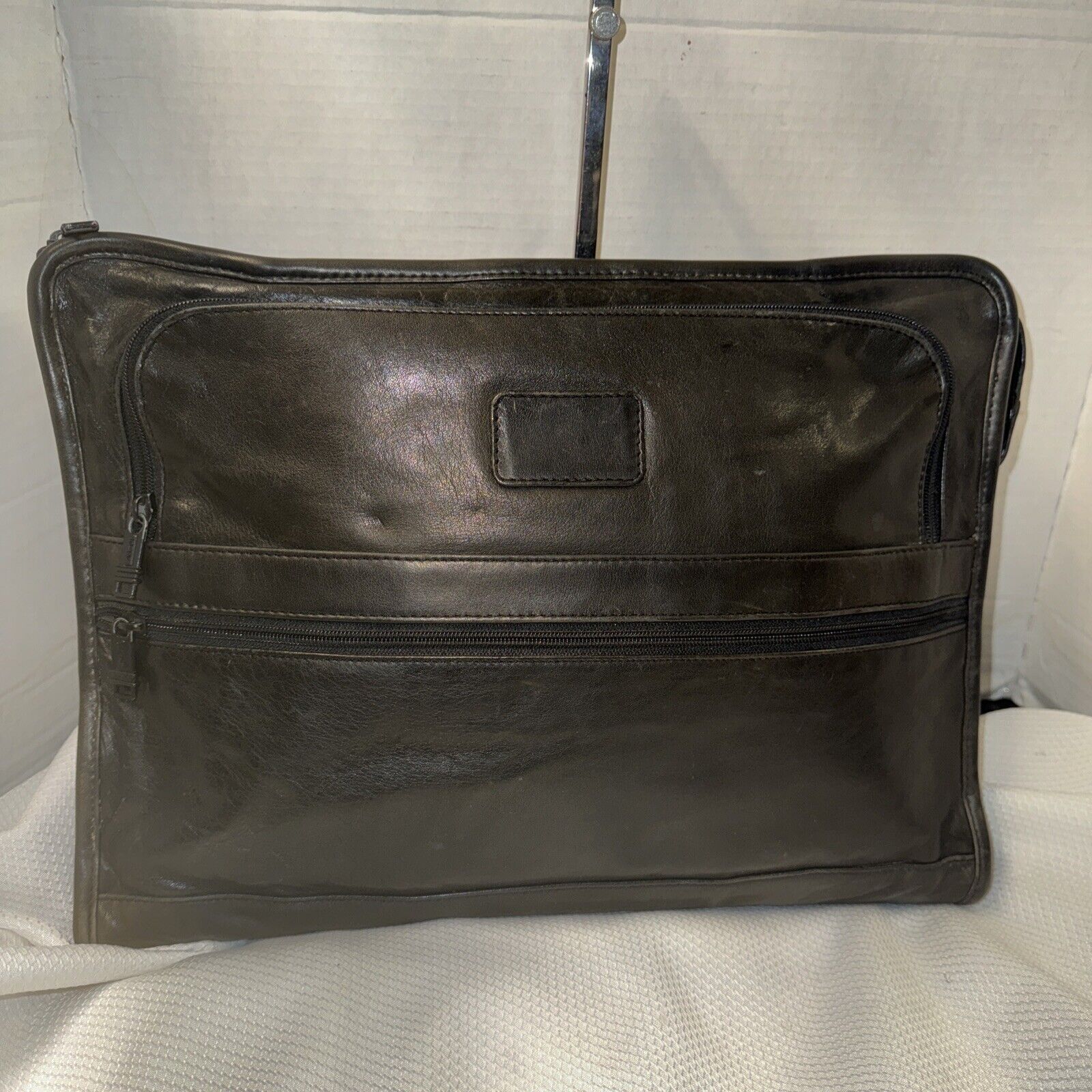Tumi Vintage Black Leather Document  Laptop Bag