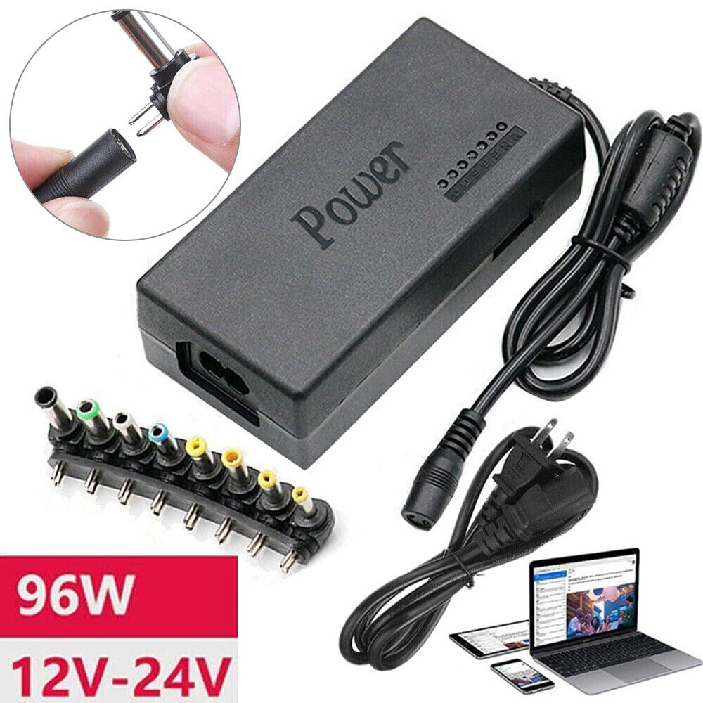 96W Universal Laptop Power Supply Charger For Notebook 12-24V Adjustable Voltage