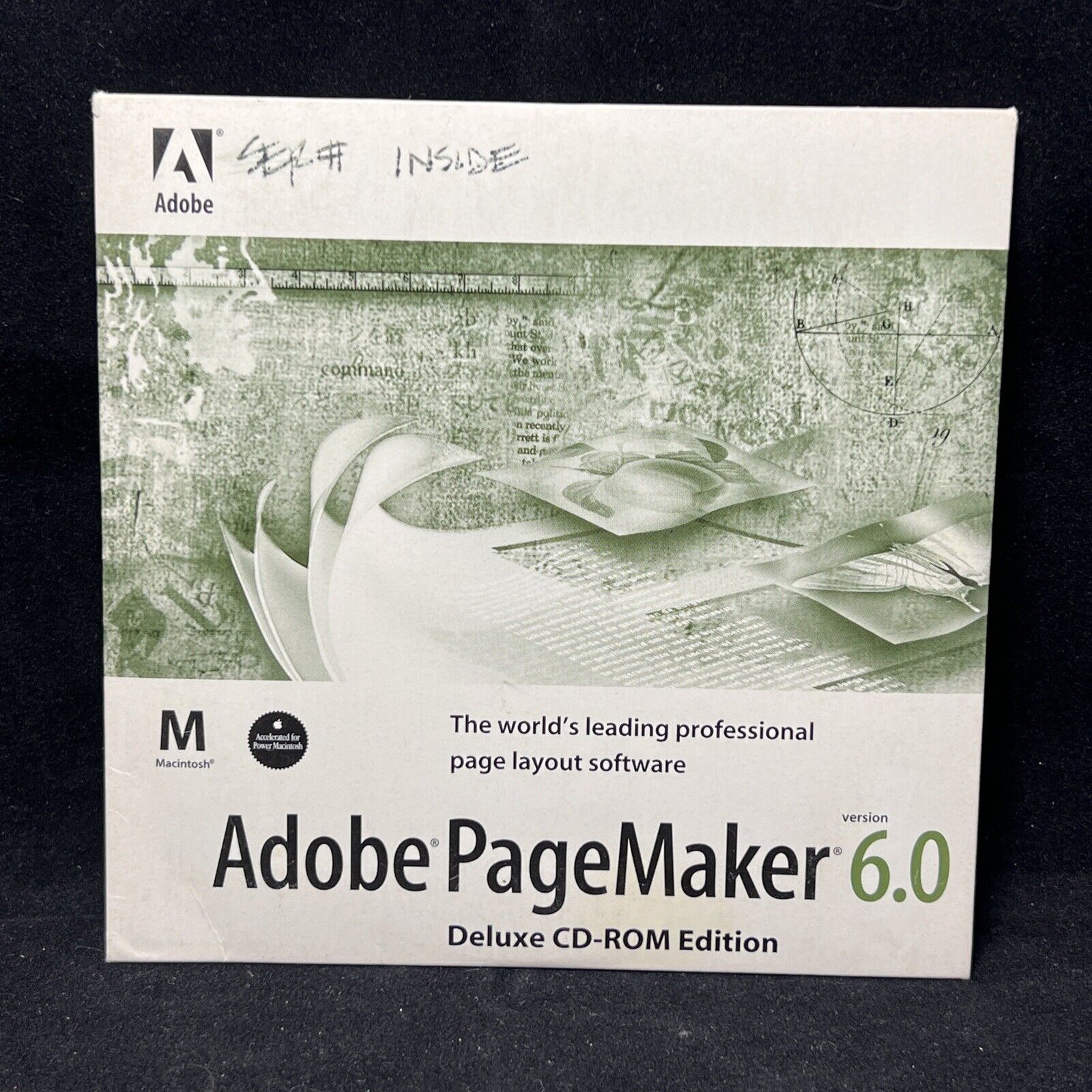Vintage Rare Adobe PageMaker 6.0 Deluxe CD-ROM (Apple Macintosh) With Serial #
