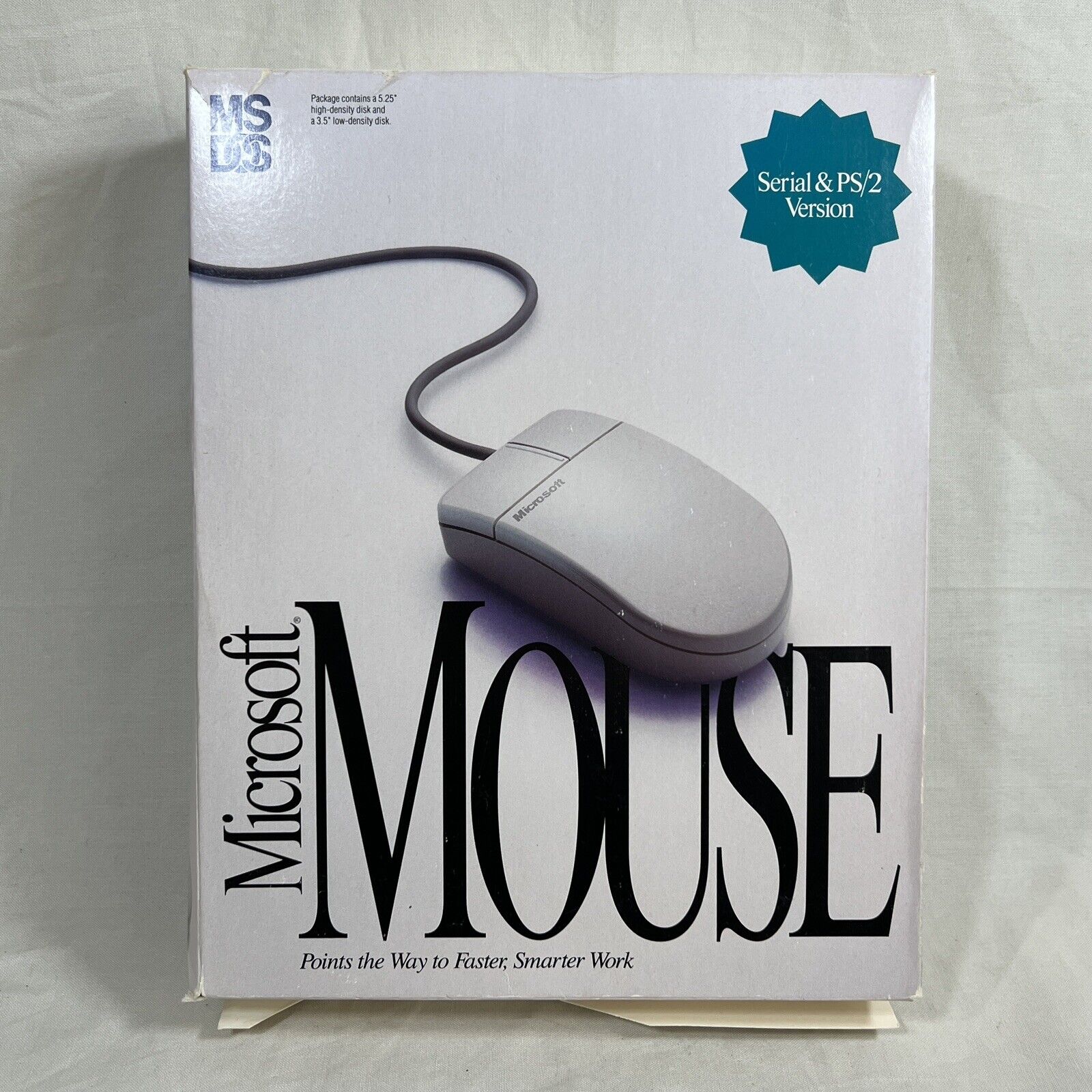 Vintage Microsoft Mouse 2.0 (PS2/Serial Version) with IntelliPoint Software 1990
