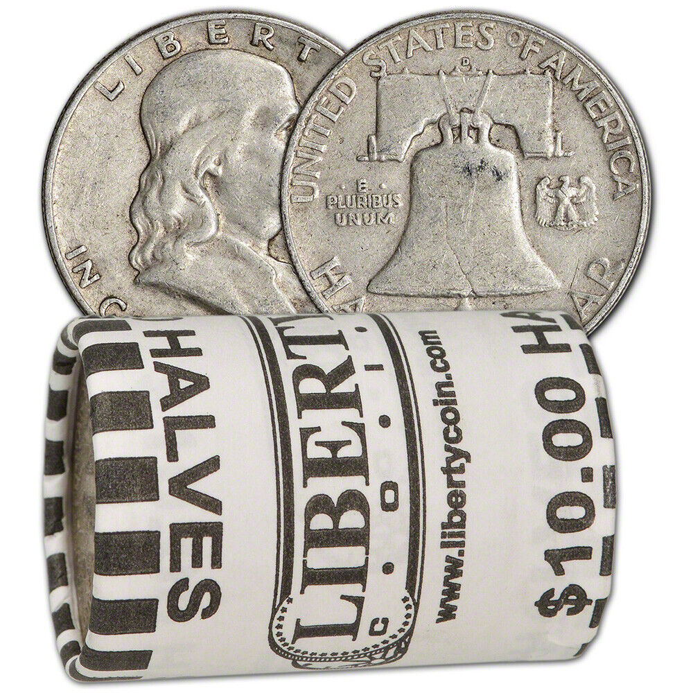 90% Silver Franklin Half Dollars - Roll of 20 - $10 Face Value
