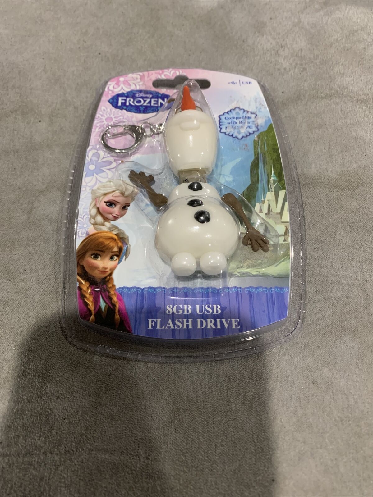 Disney Frozen Olaf 8 GB USB Flash Drive Key Chain, Mac & PC, NEW