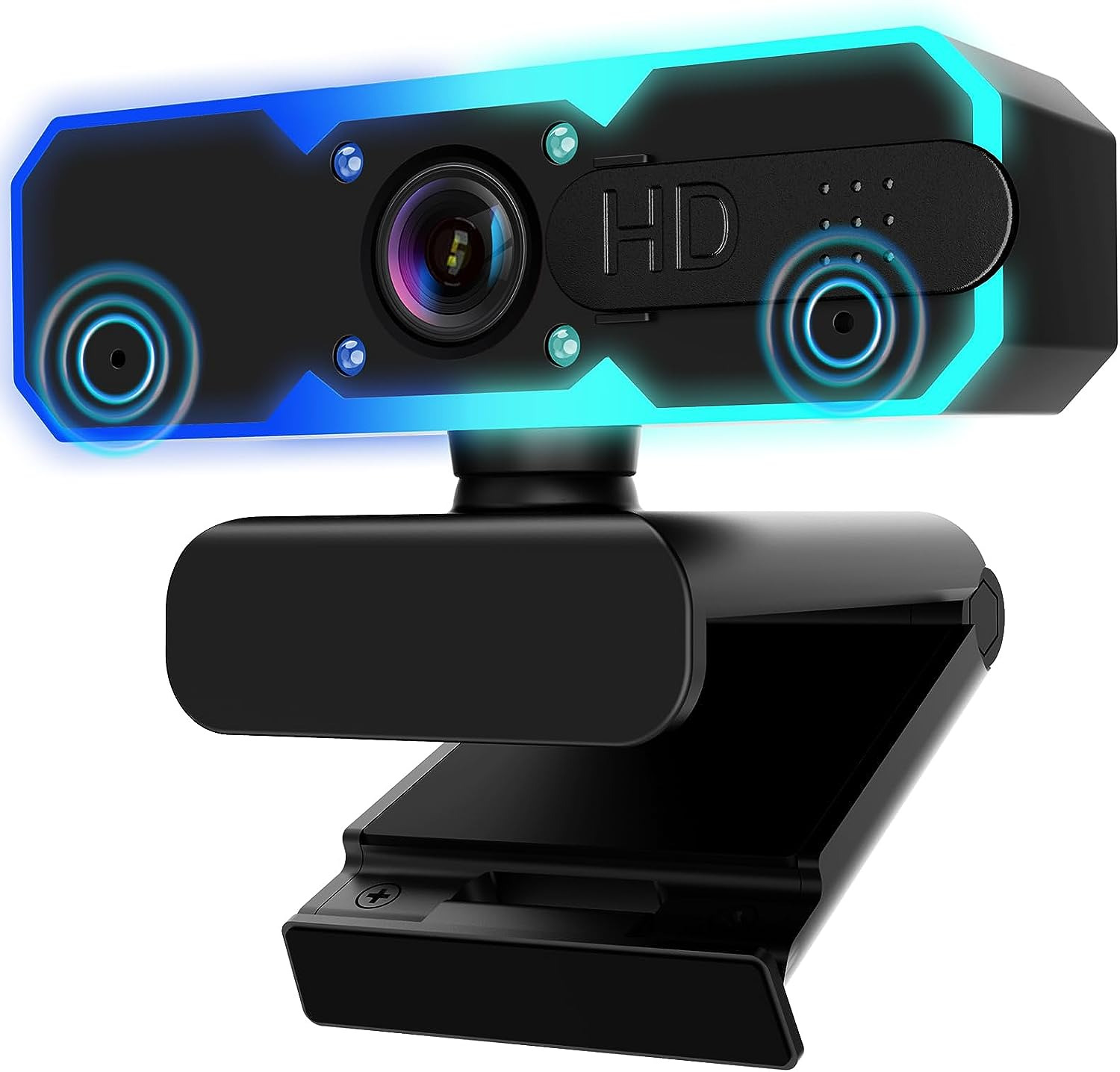 1080P 60FPS Streaming Camera Webcam with Microphone and Fill RGB Light Autofocus