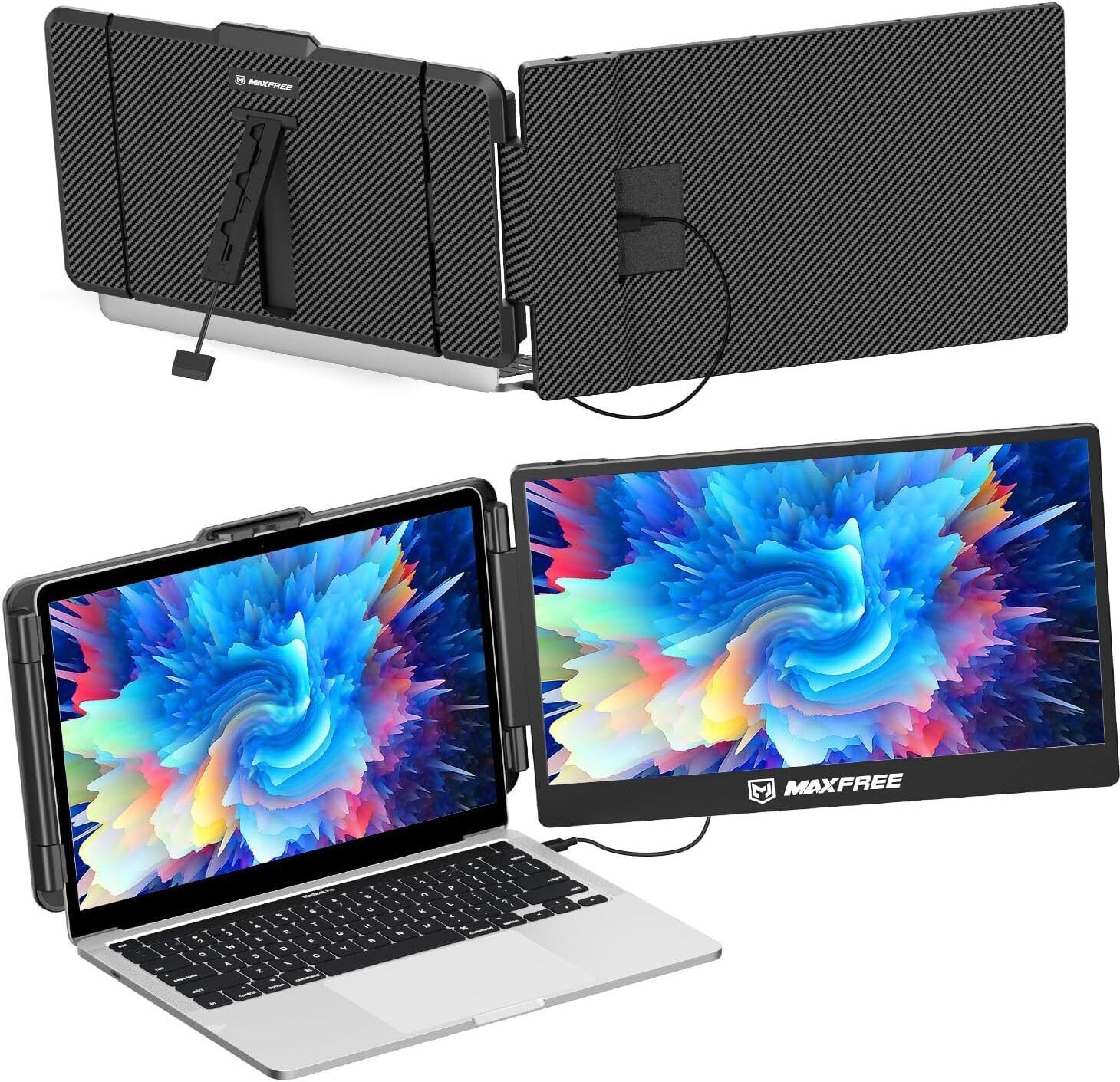 Laptop Screen Extender - 14'' Portable Monitor Plug & Play, 1080P FHD