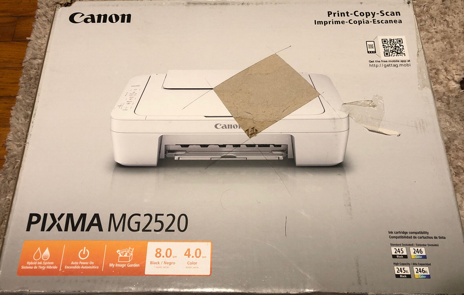 Canon PIXMA MG2520 All-In-One Inkjet Printer New Open Box without INK.