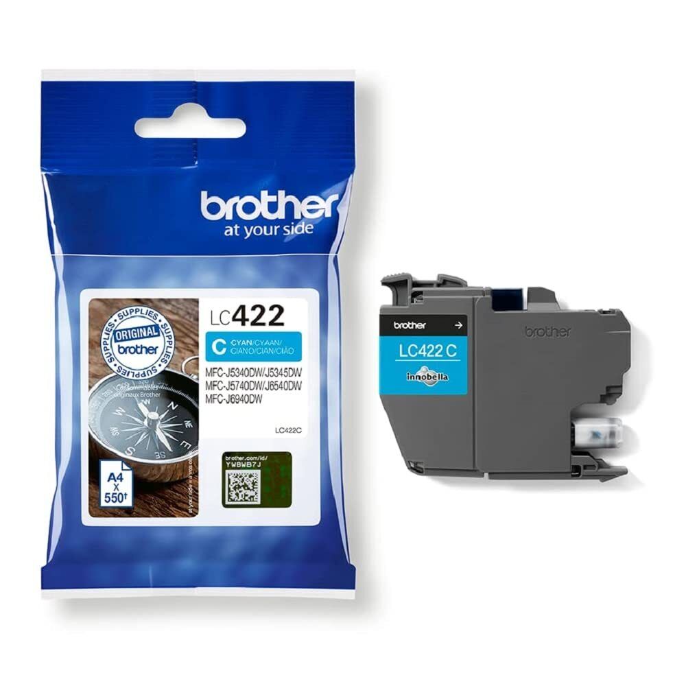 Original Brother LC-422C Cyan Ink Cartridge for Approx. 550 Pages for MFC-J5340D