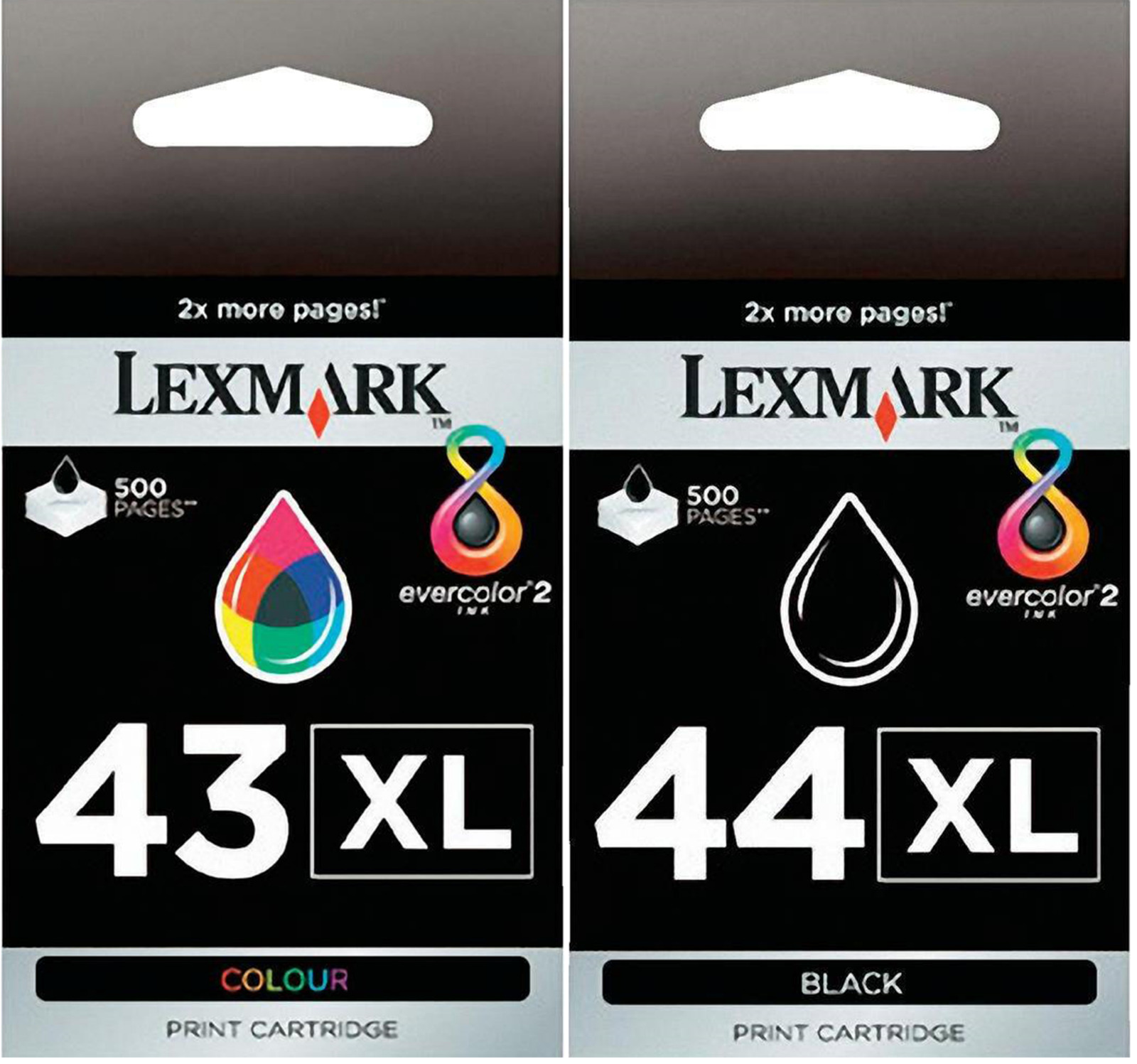 New Genuine Lexmark 43XL 44XL 2PK Ink Cartridges X Series X4850 X4875 X4950
