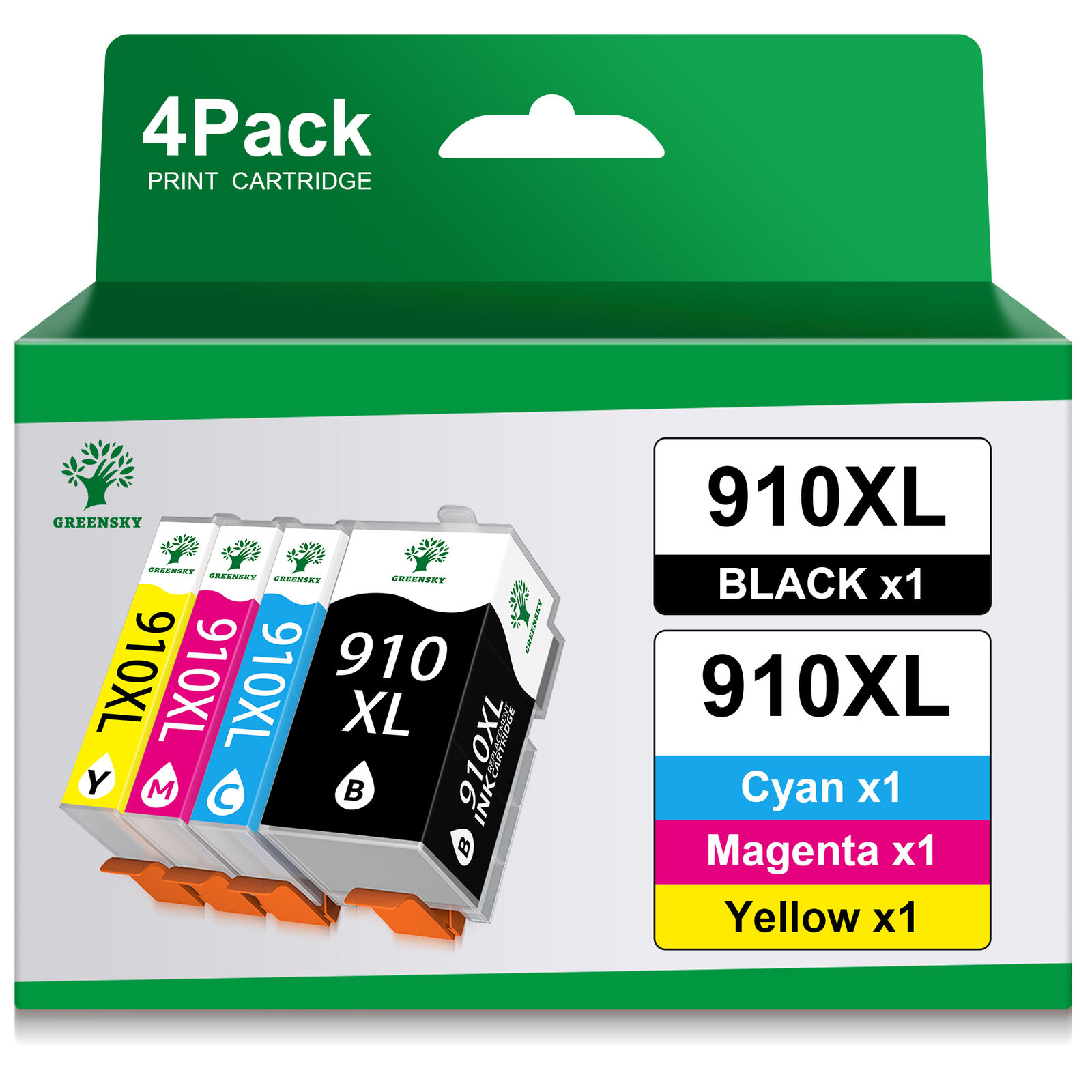 4 Pack 910XL Ink for HP OfficeJet Pro 8020 8028 8025 OfficeJet 8022 8010 Printer