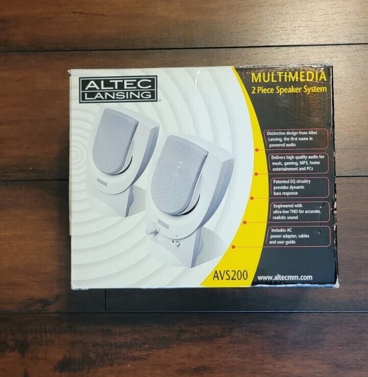 Altec Lansing AVS200 - Computer Speakers, Wired 3.5mm, White 