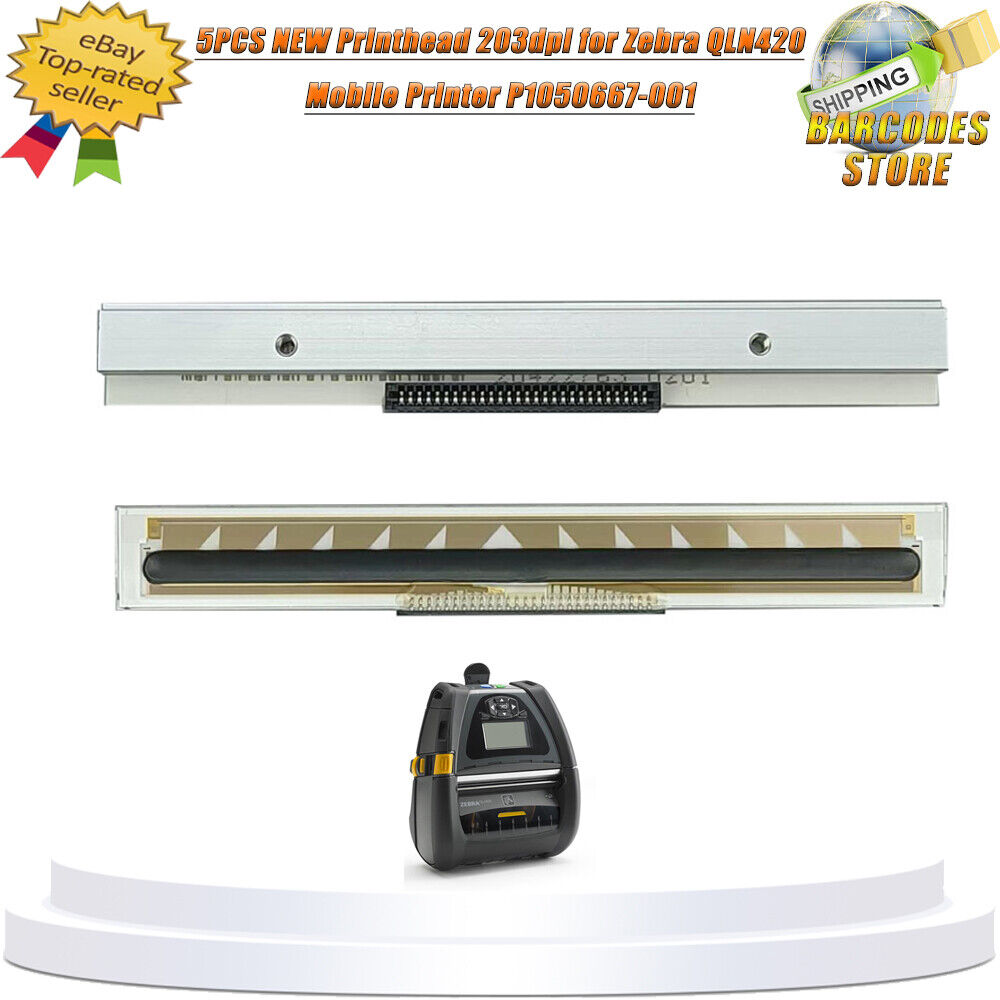 5PCS NEW Printhead 203dpi for Zebra QLN420 Mobile Printer P1050667-001