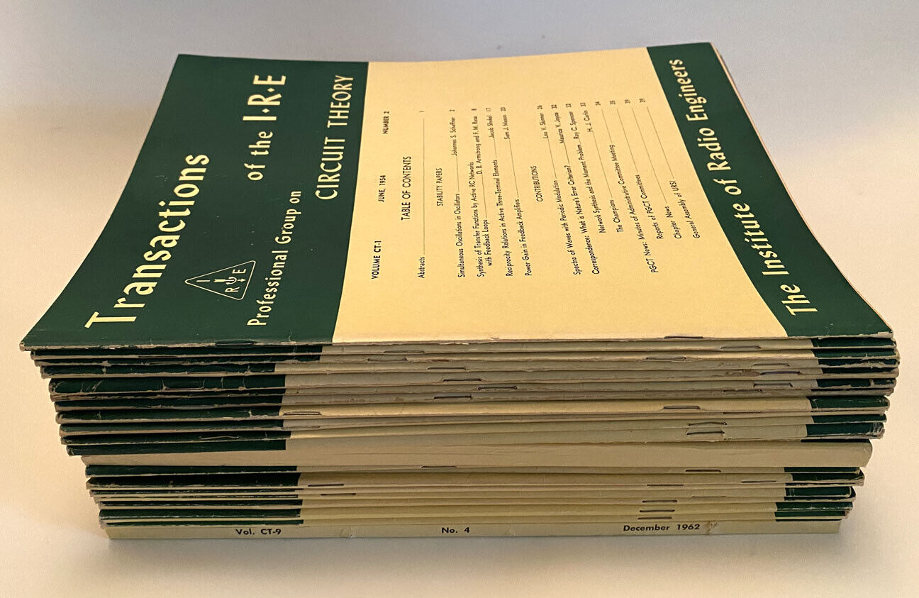Transactions Of The I.R.E. Circuit Theory Lot Of 23 Issues 1954-1962 Nice