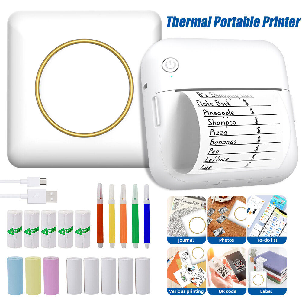 Portable Mini Thermal Printer Pocket Photo Printer Wireless Bluetooth Printing