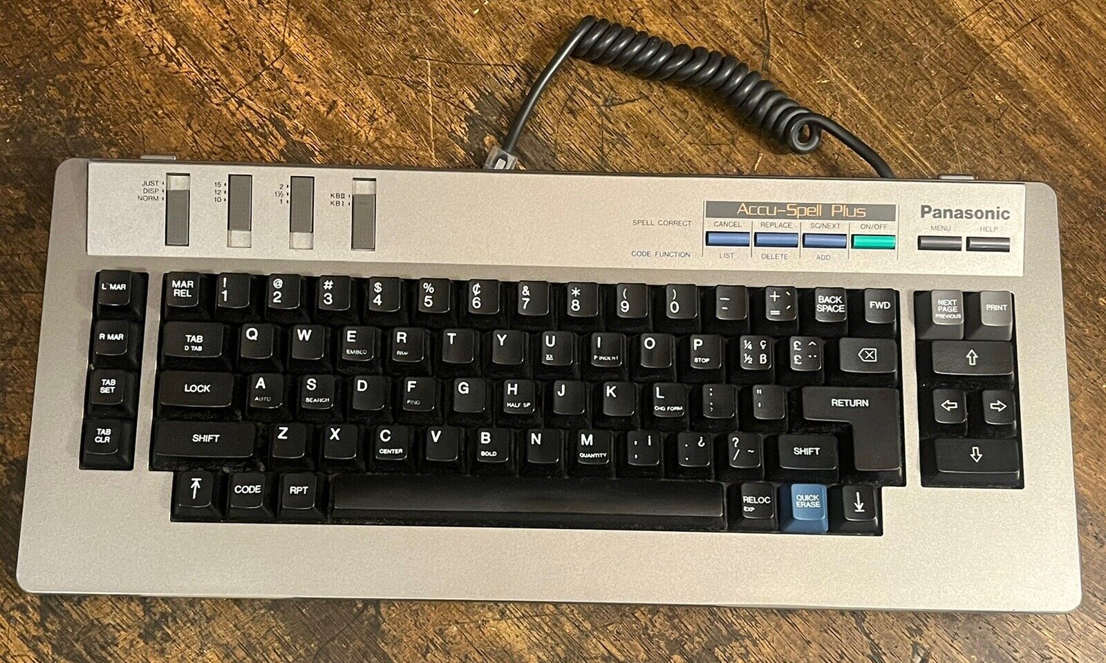 Vintage Panasonic Accu-Spell Keyboard Accu Spell Plus Thesaurus Rare Untested