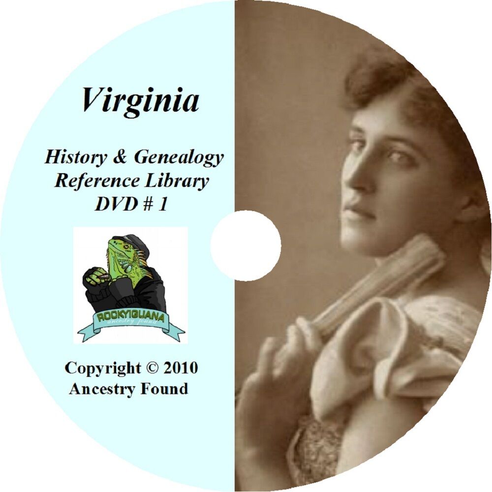 VIRGINIA - History & Genealogy - 227 Books on DVD, Ancestors, County, CD, VA
