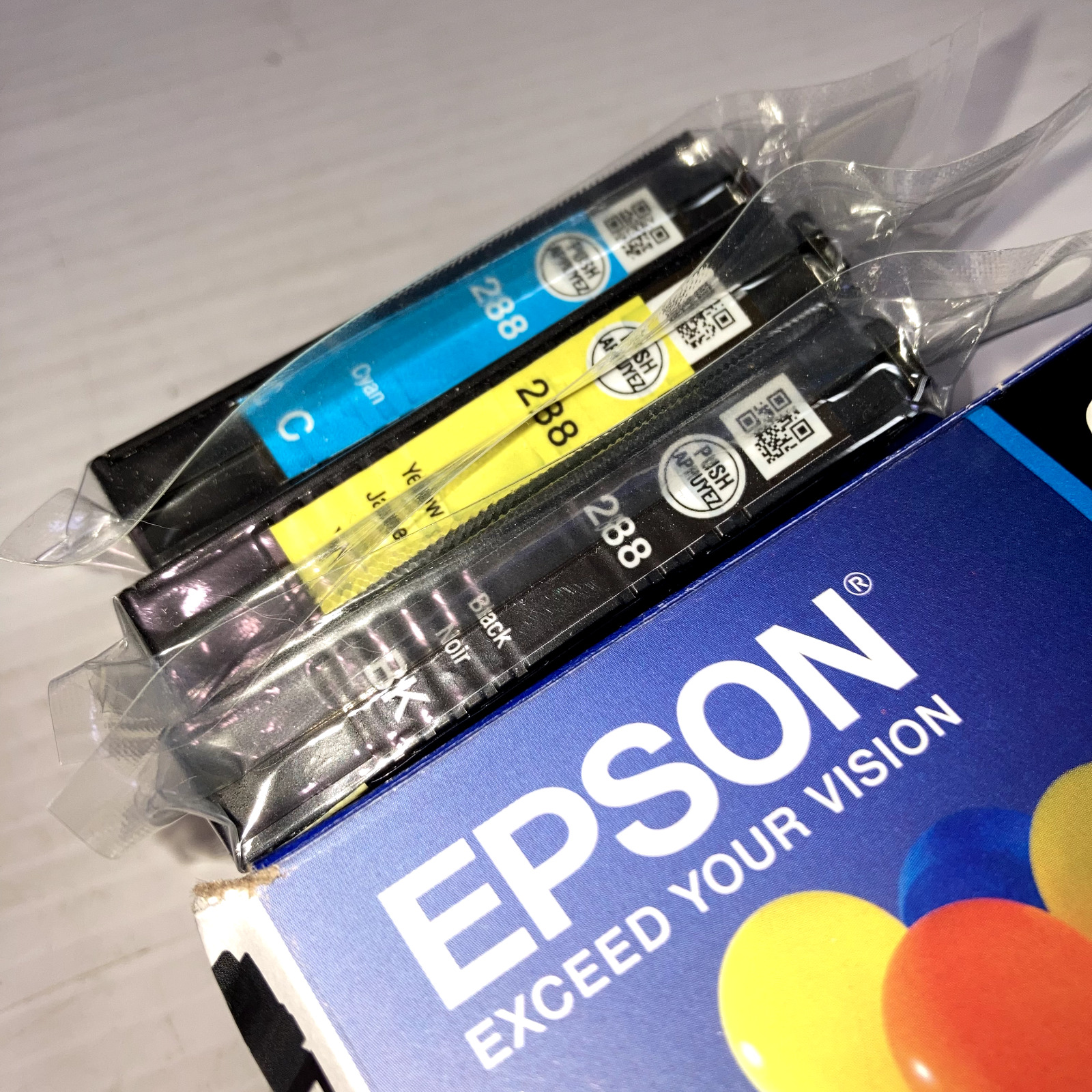 Genuine Epson 288 Ink Cartridge Combo Black Yellow Cyan exp 8/23 NO magenta