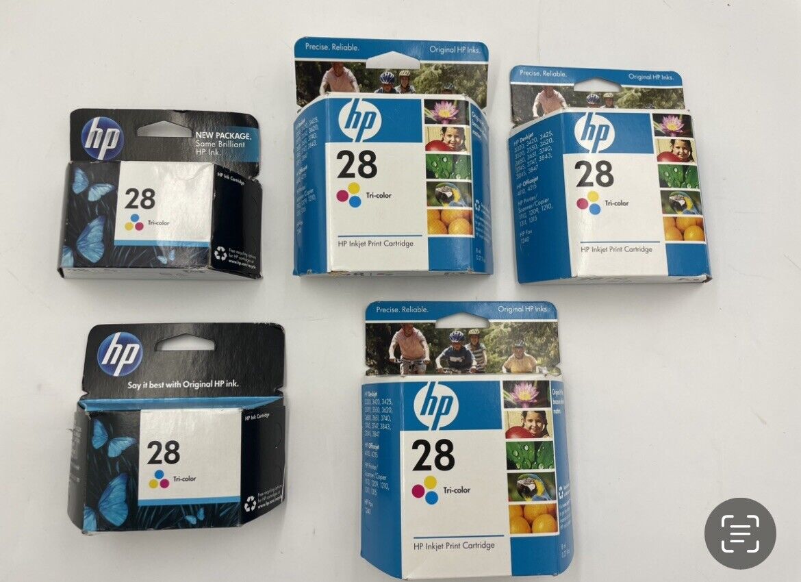 Genuine HP  28 Tri-Color Ink Cartridges - Expired New Sealed Hewlett Packard