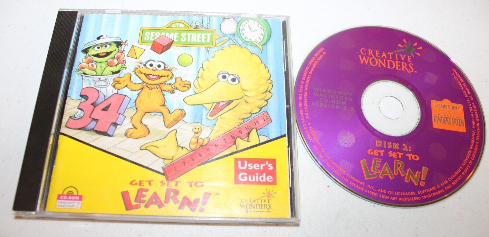 Sesame Street Set To Learn (PC, Windows 95 & 3.1) Creative Wonders, Disc 2
