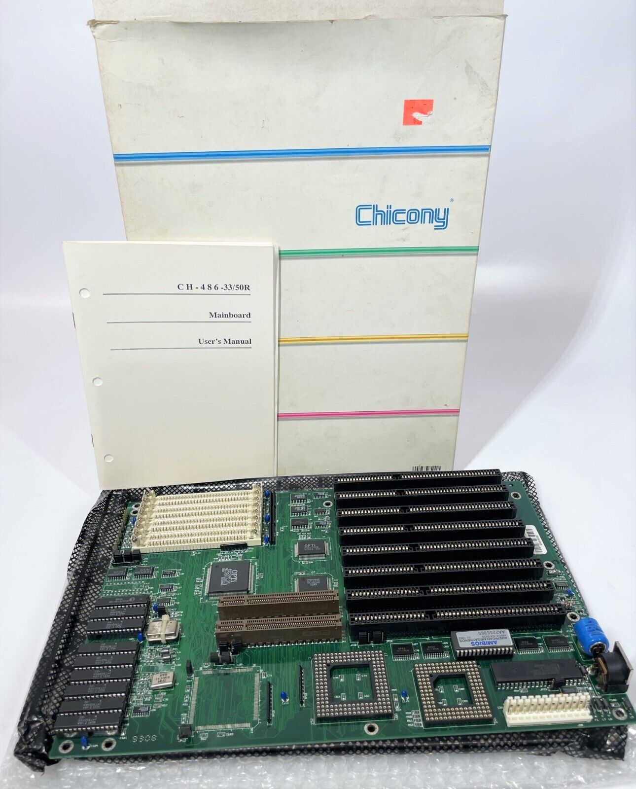 NEW NOS Vintage Chicony CH-486-33/50R Home Computer PC Motherboard w/ Manual