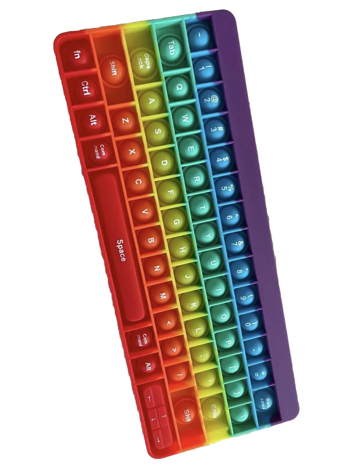 Rainbow Silicone Keyboard With Letters And Numbers Pop Bubble Fidget Christmas