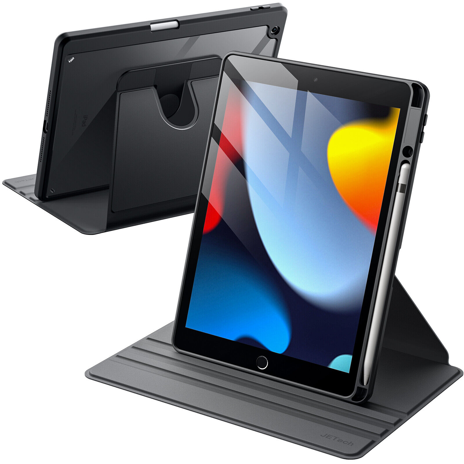 JETech Rotating Case for iPad 9/8/7 (10.2-In, 2021/2020/2019 Model, 9th/8th/7th)